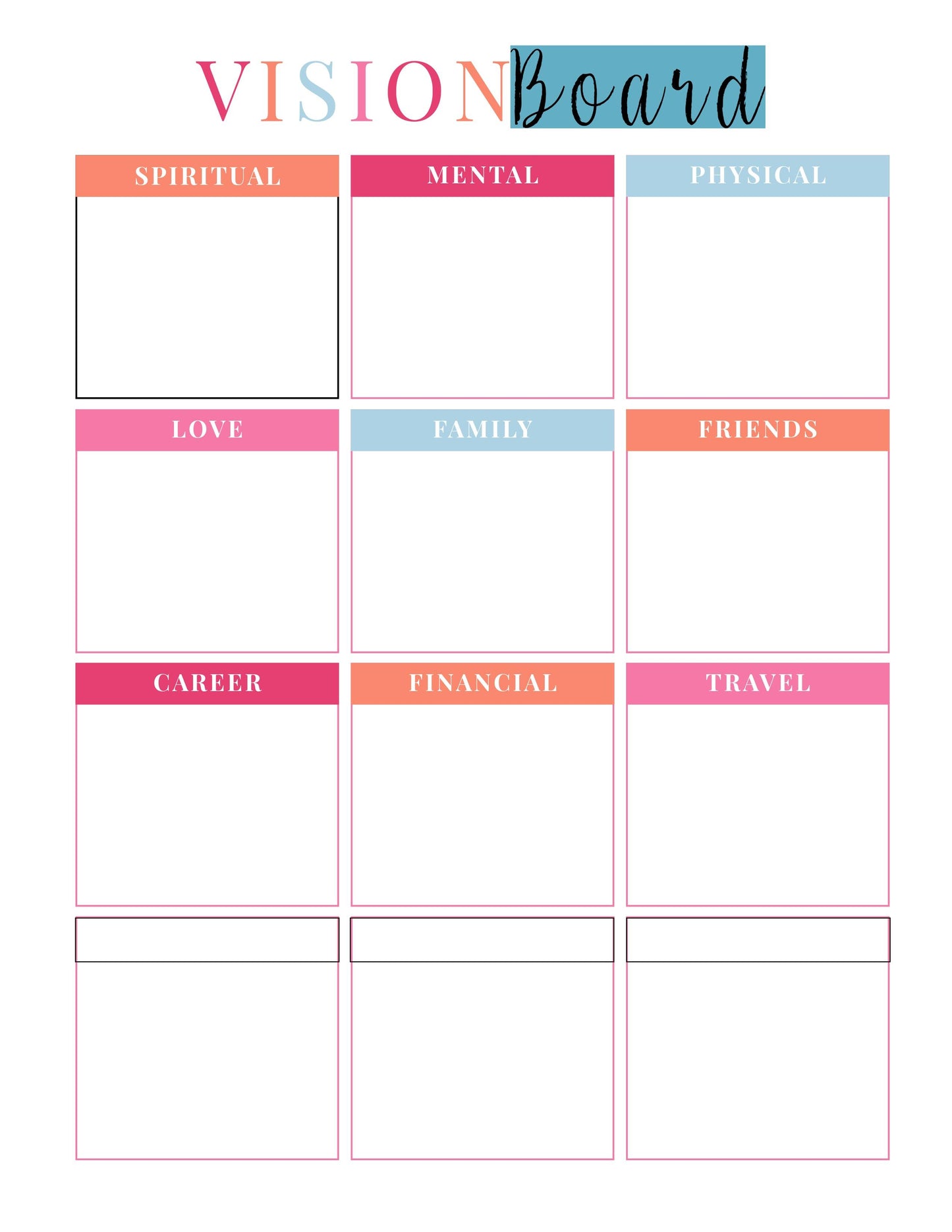 Printable Vision Board Inserts (3 Pages) - IDigital