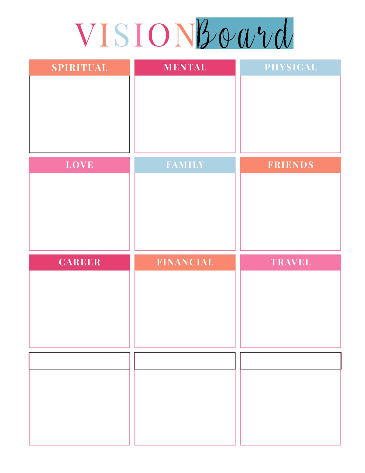 Printable Vision Board Inserts (3 Pages) - IDigital